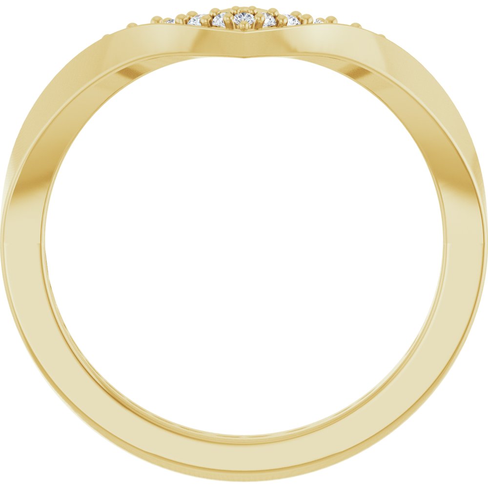 14K Yellow Gold 1/10 CTW Lab-Grown Diamond Contour Band