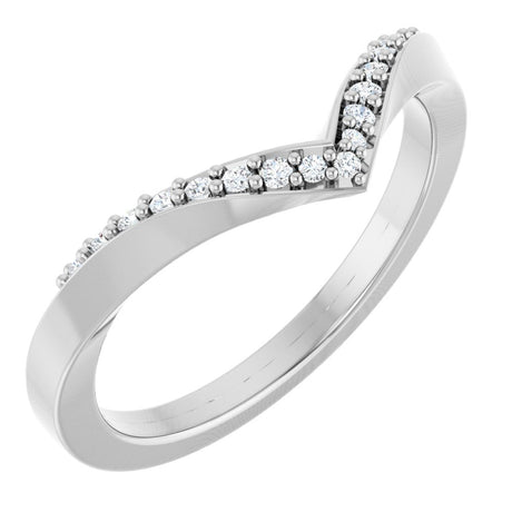 14K White Gold 1/10 CTW Lab-Grown Diamond Contour Band