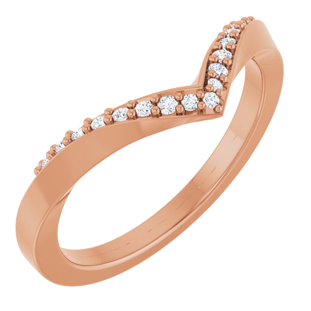 14K Rose Gold 1/10 CTW Lab-Grown Diamond Contour Band