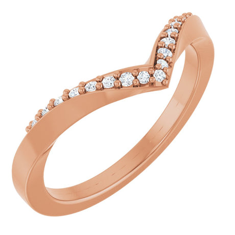 14K Rose Gold 1/10 CTW Natural Diamond Contour Band