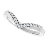 14K White Gold 1/10 CTW Natural Diamond Contour Band