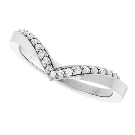 14K White Gold 1/10 CTW Natural Diamond Contour Band