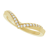 14K Yellow Gold 1/10 CTW Lab-Grown Diamond Contour Band