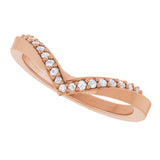 14K Rose Gold 1/10 CTW Natural Diamond Contour Band