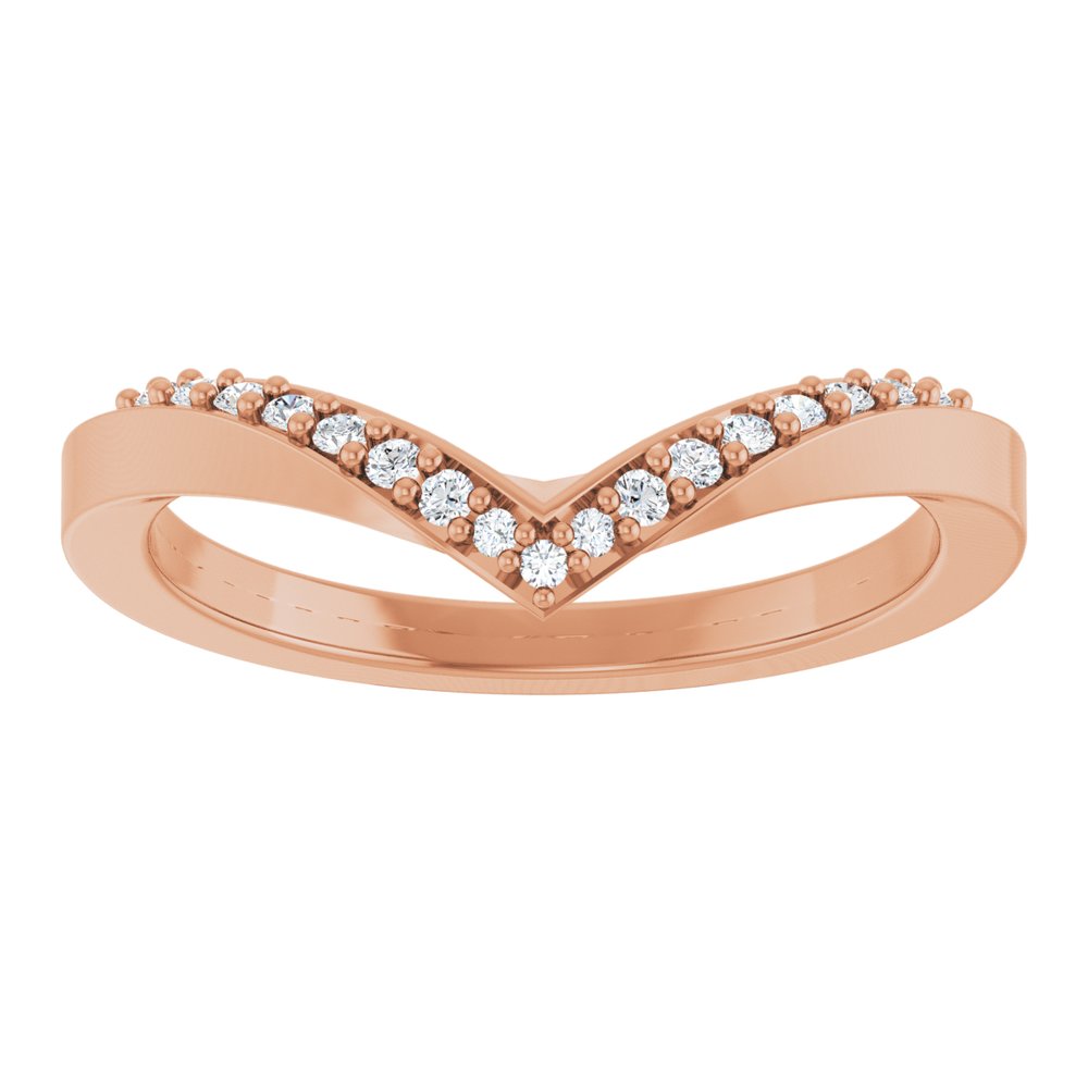 14K Rose Gold 1/10 CTW Natural Diamond Contour Band