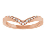 14K Rose Gold 1/10 CTW Natural Diamond Contour Band