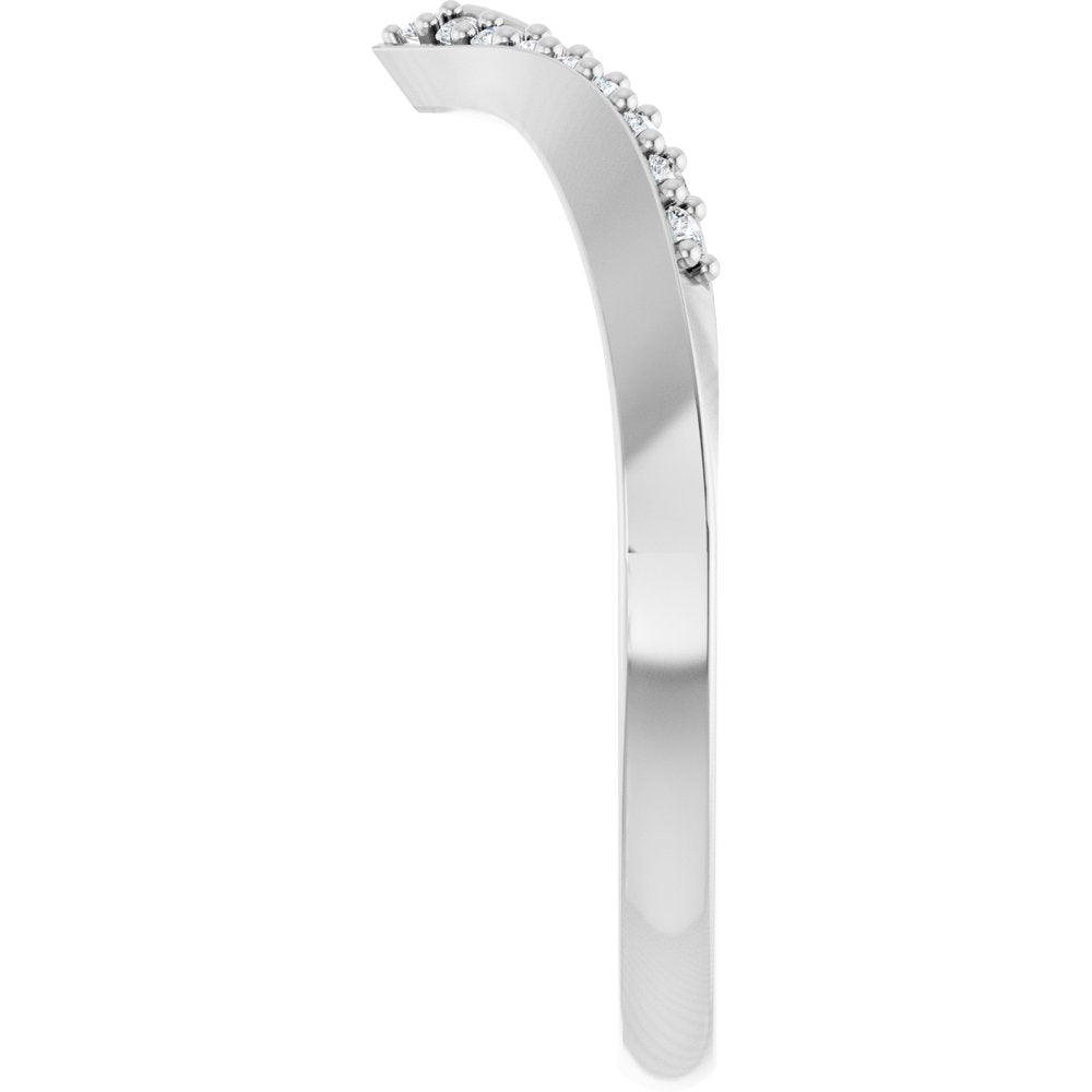 14K White Gold 1/10 CTW Lab-Grown Diamond Contour Band