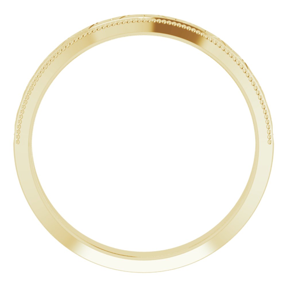 18K Yellow Gold 3 mm Milgrain Geometric Band Size 5.5