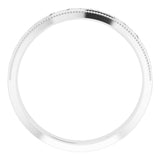 14K White Gold 3 mm Milgrain Geometric Band Size 7