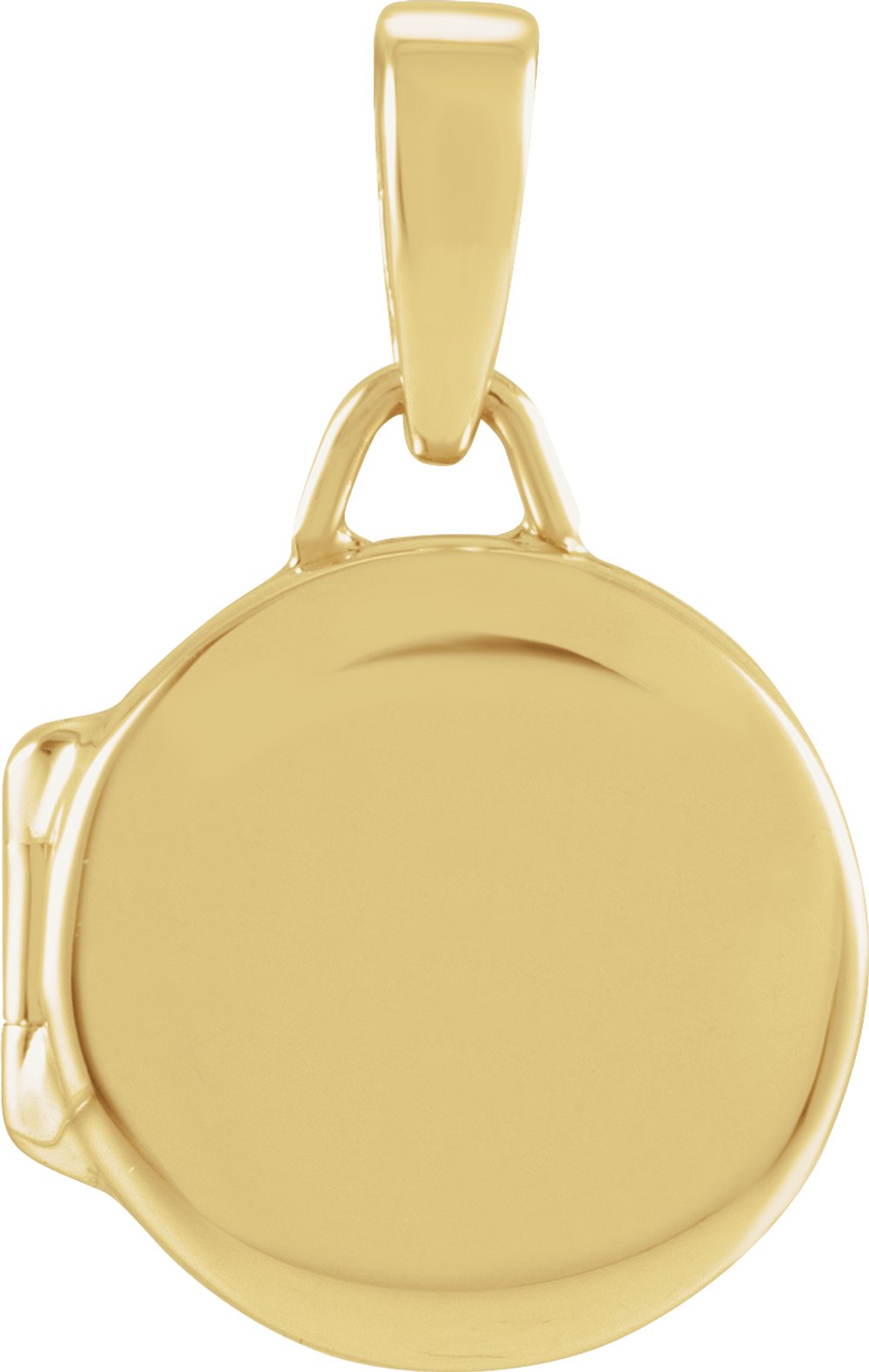 14K Yellow Gold Round Locket Pendant