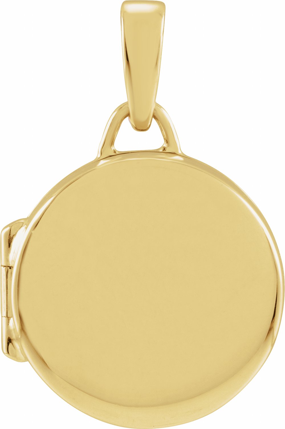 14K Yellow Gold Round Locket Pendant