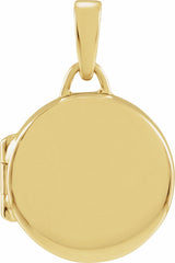 14K Yellow Gold Round Locket Pendant