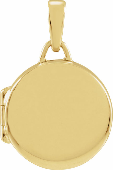 14K Yellow Gold Round Locket Pendant