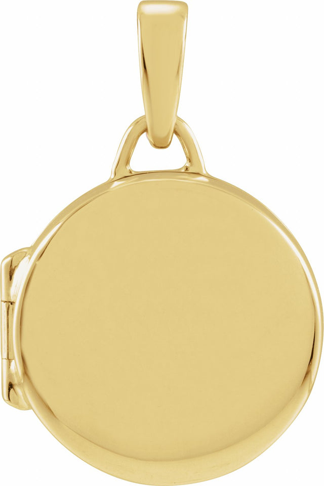 14K Yellow Gold Round Locket Pendant