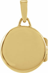 14K Yellow Gold Round Locket Pendant