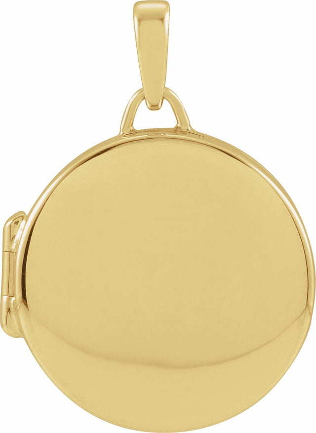 14K Yellow Gold Round Locket Pendant