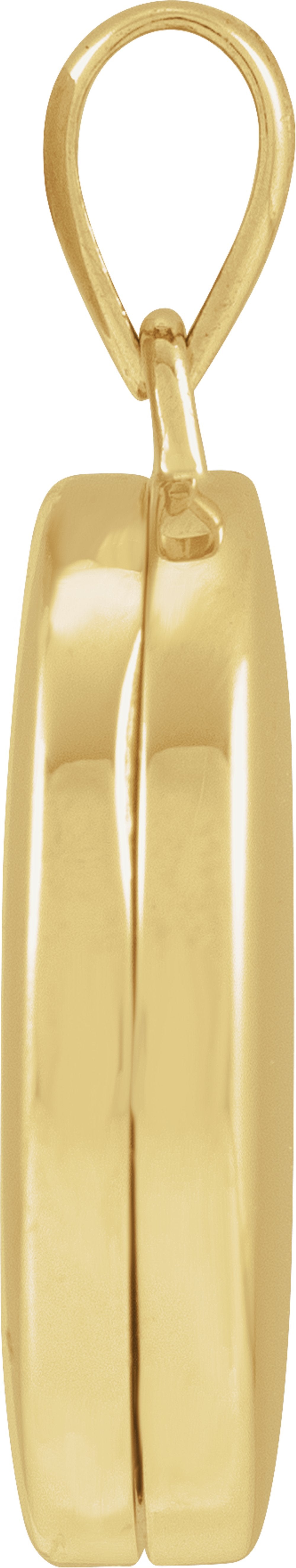 14K Yellow Round Locket Pendant