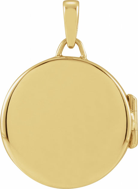 14K Yellow Gold Round Locket Pendant