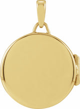 14K Yellow Round Locket Pendant