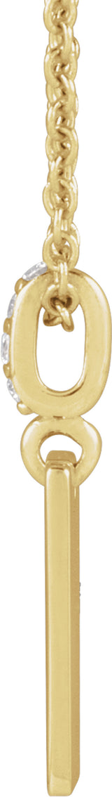 14K Yellow Gold .02 CTW Natural Diamond Engravable 16-18" Necklace 