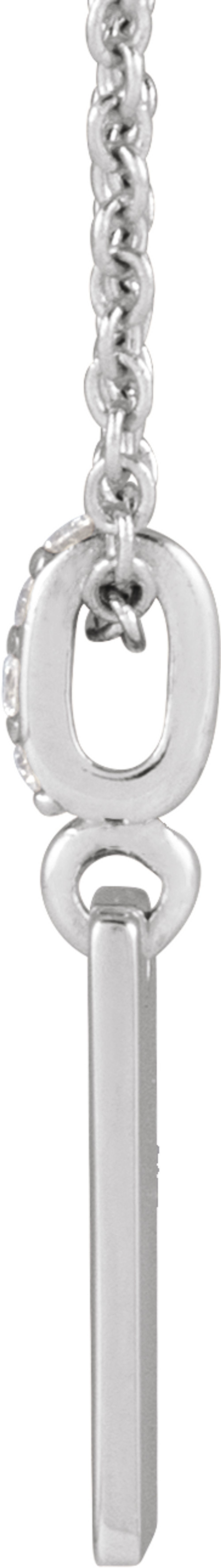 14K White Gold .02 CTW Natural Diamond Engravable 16-18" Necklace 