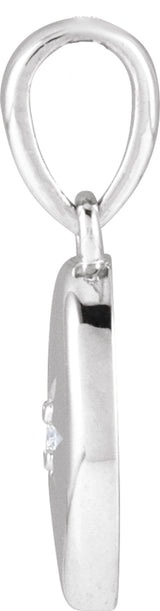 14K White Gold .015 CT Natural Diamond Star Pendant