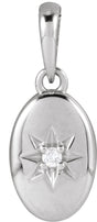 14K White Gold .015 CT Natural Diamond Star Pendant