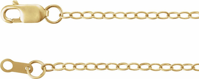 14K Yellow Gold 1.8 mm Flat Cable 18" Chain