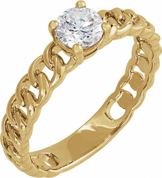 14K Yellow Gold 1/2 CT Lab-Grown Diamond Solitaire Ring
