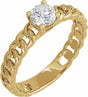 14K Yellow Gold 1/2 CT Lab-Grown Diamond Solitaire Ring