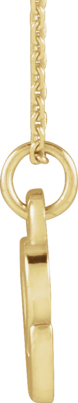 14K Yellow Petite Initial E 16" Necklace