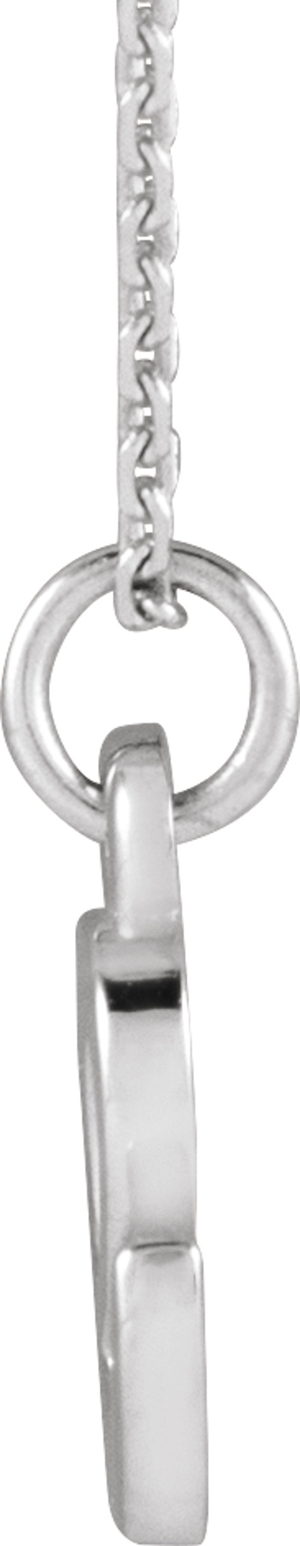 14K White Gold Petite Initial E 16" Necklace