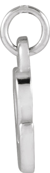 14K White Gold Petite Initial E Pendant