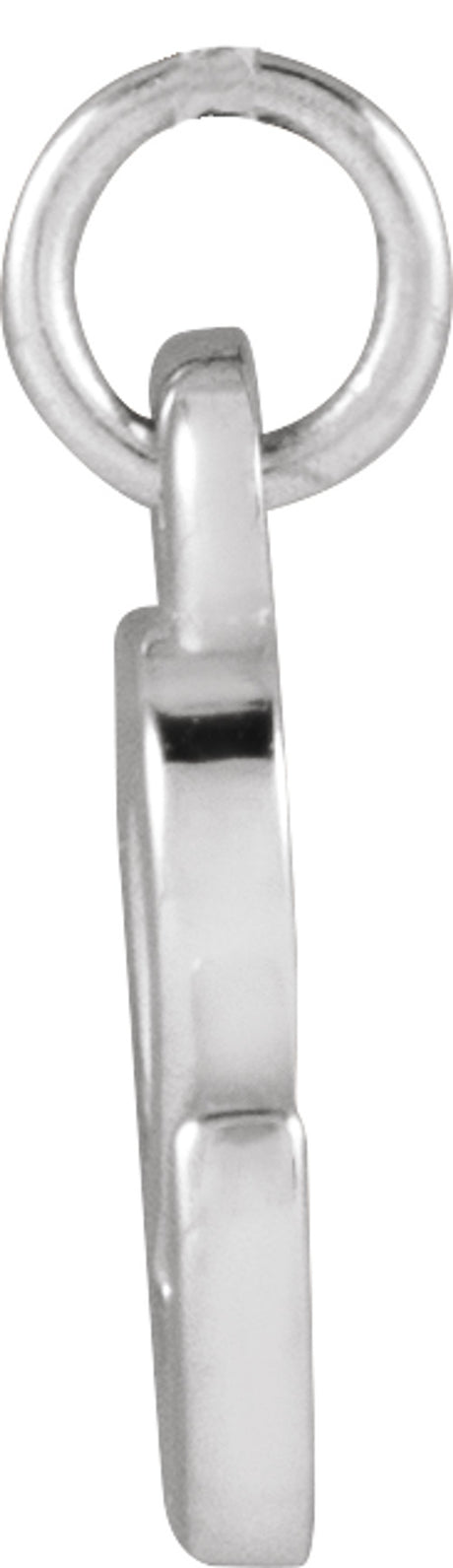 14K White Gold Petite Initial E Pendant