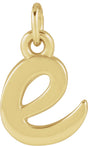 14K Yellow Petite Initial E Pendant