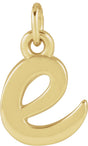 14K Yellow Gold Petite Initial E Pendant