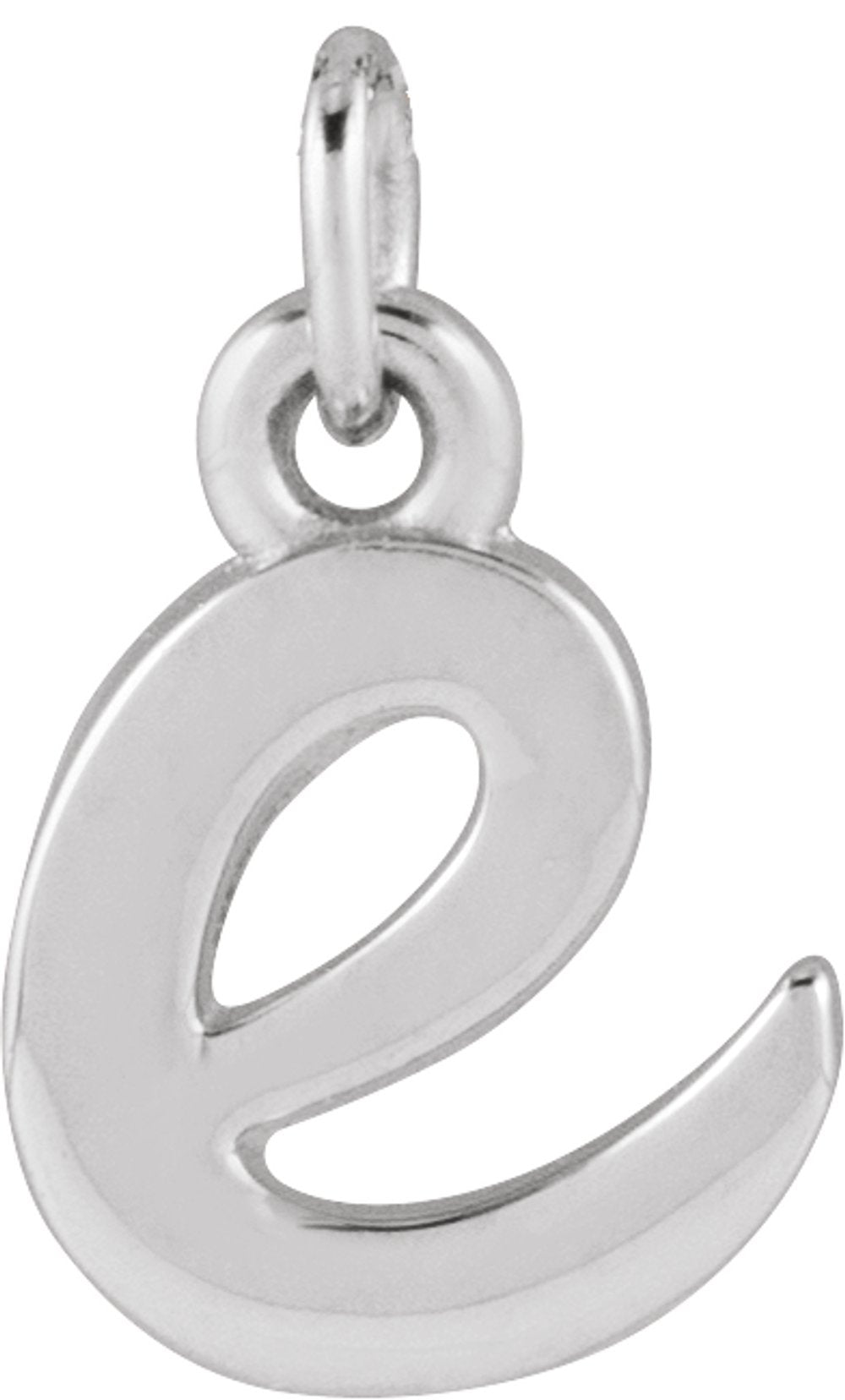 14K White Gold Petite Initial E Pendant