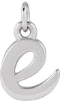 14K White Gold Petite Initial E Pendant