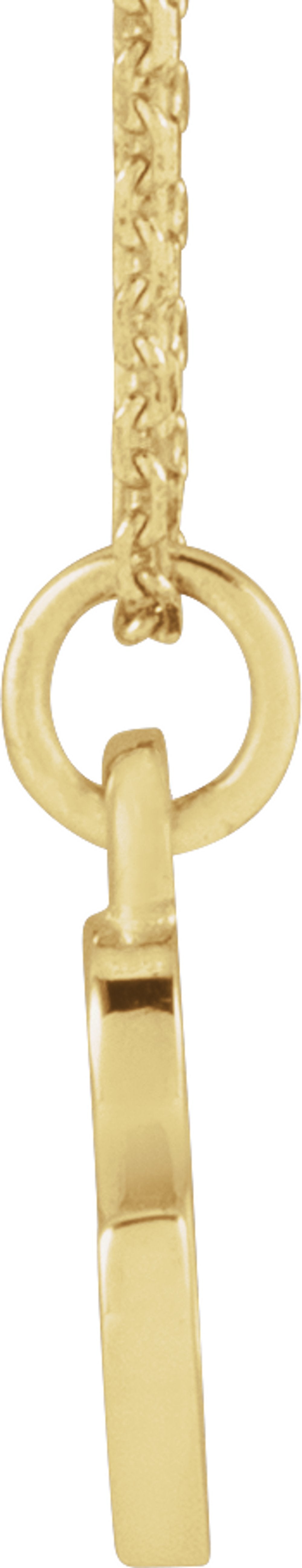 14K Yellow Petite Initial C 16" Necklace