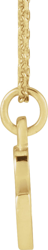 14K Yellow Petite Initial C 16" Necklace