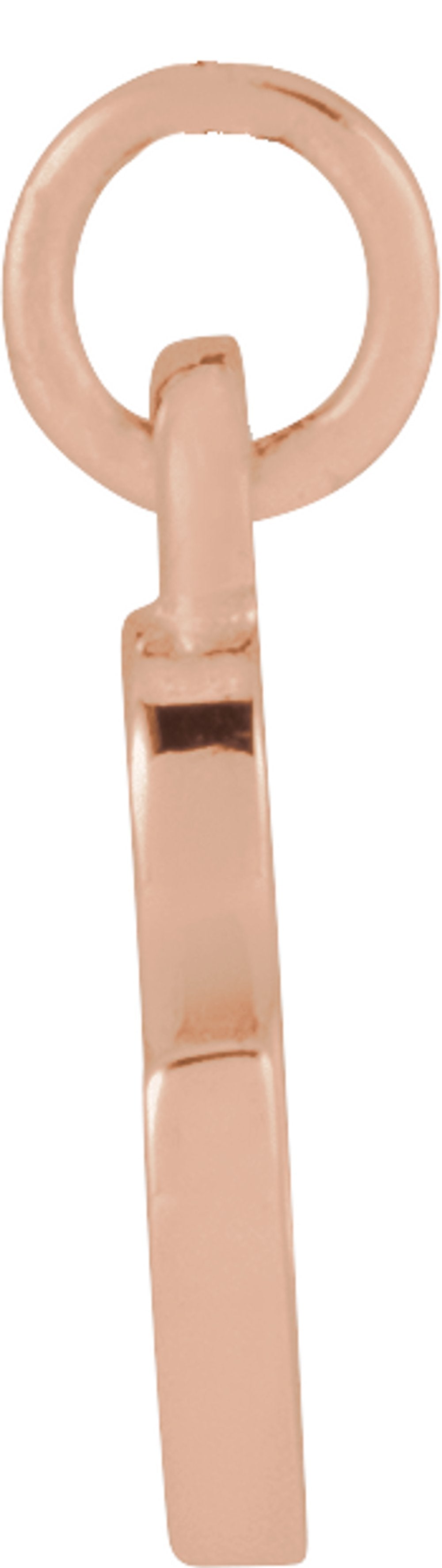 14K Rose Petite Initial C Pendant