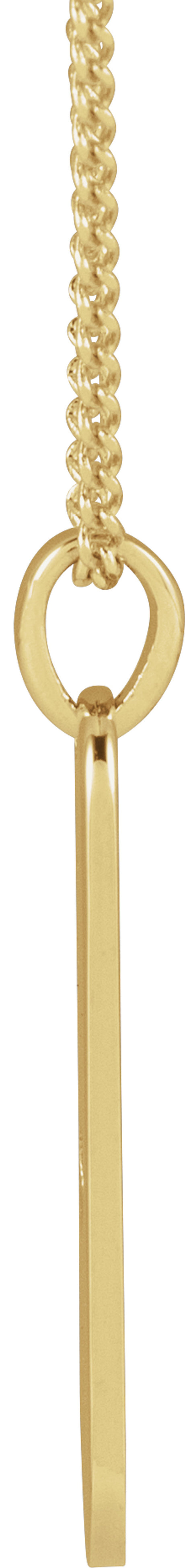 14K Yellow Engravable Heart Bar 18" Necklace