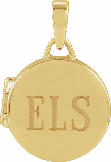14K Yellow Round Locket Pendant