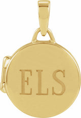 14K Yellow Gold Round Locket Pendant