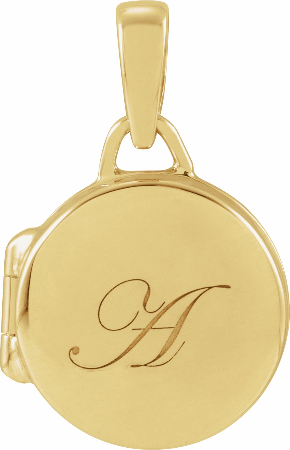 14K Yellow Gold Round Locket Pendant