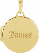14K Yellow Gold Round Locket Pendant