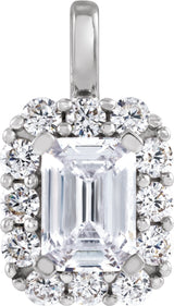 14K White Gold 1 1/2 CTW Lab-Grown Diamond Halo-Style Pendant