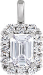 14K White Gold 1 1/2 CTW Lab-Grown Diamond Halo-Style Pendant