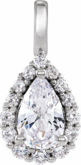 14K White Gold 1 1/2 CTW Lab-Grown Diamond Halo-Style Pendant