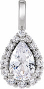 14K White Gold 1 1/2 CTW Lab-Grown Diamond Halo-Style Pendant